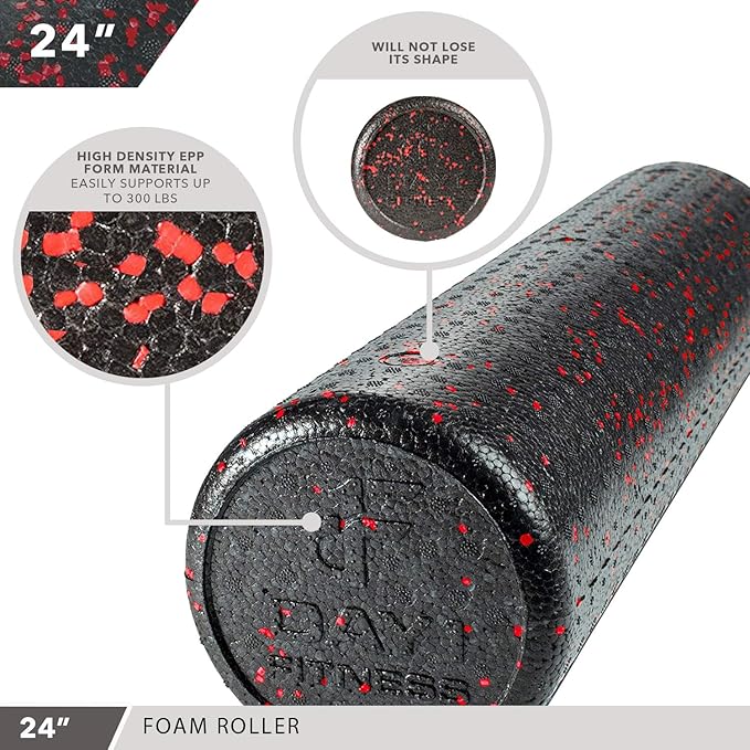 High-Density Round Foam Rollers - 4 Size and 8 Color Options - Massage Rollers for Stretching, Deep Tissue and Myofascial Release-FlexoryFit