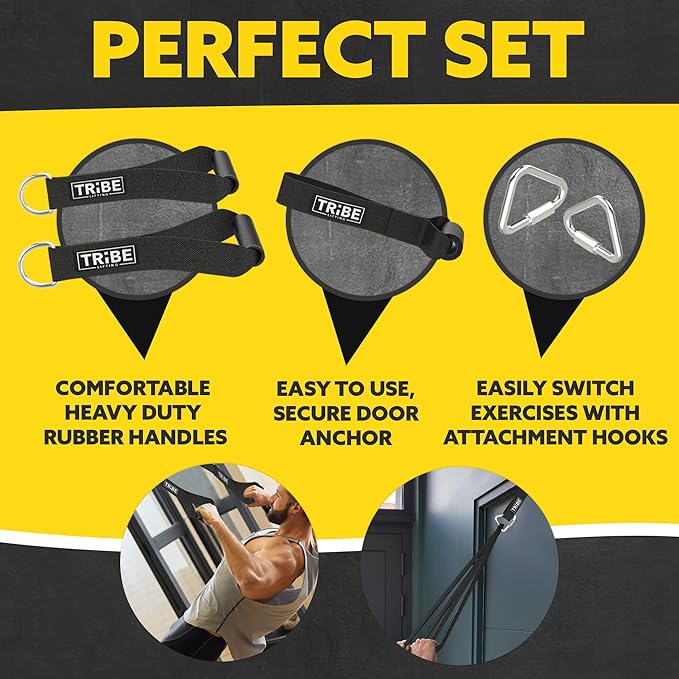 Long Resistance Bands for Working Out Men and Women - Set of 5 Pull-Up Bands, Rubber Handles and Door Anchor - Workout Bands Resistance for Men - Exercise Bands Resistance Bands Set-FlexoryFit