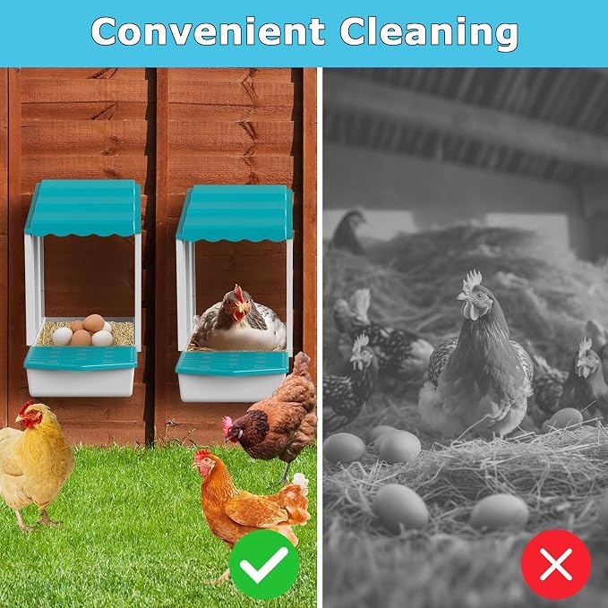 AUTENS Chicken Nesting Boxes, 10 Hole Laying Boxes, 2 Nest Mat, Plastic Roll - Image 5