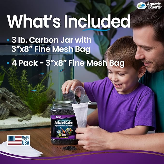 Premium Activated Carbon for Aquariums – 3 lbs Bulk Granulated Charcoal + Four - Image 2
