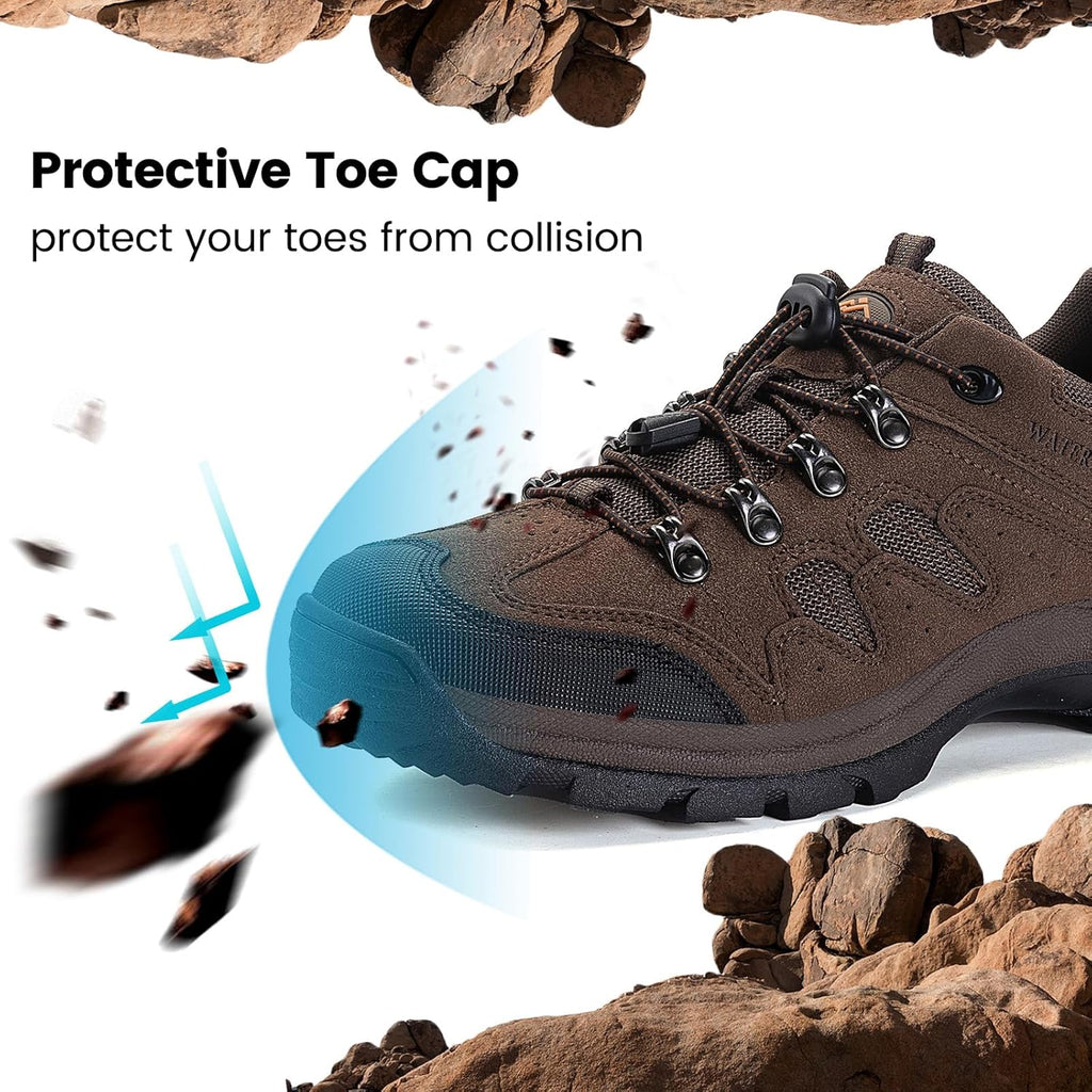 CC-Los Men's Waterproof Hiking Shoes Outdoor Comfortable Trekking Shoe Lightweight Working Sneaker