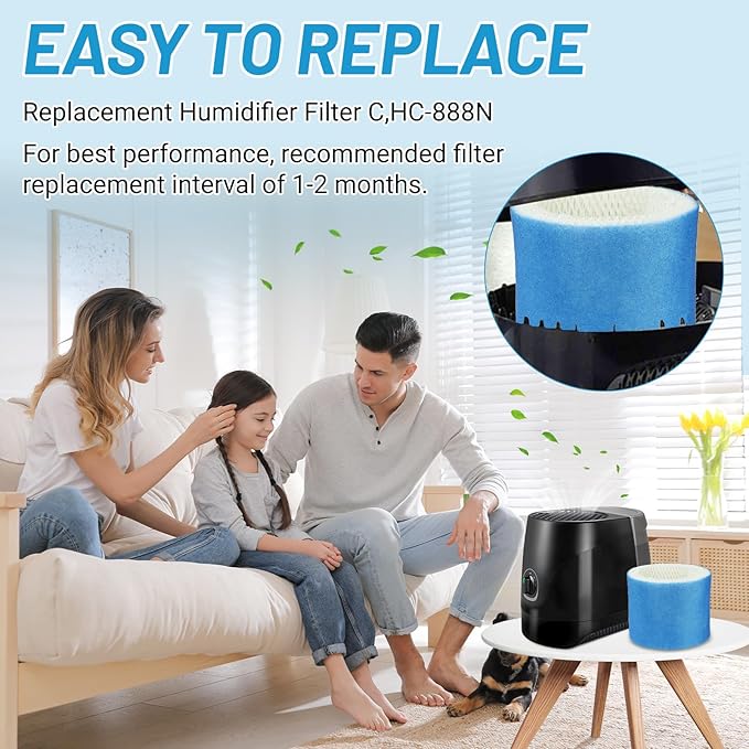 Lemige 6 Pack Upgraded HC888 Series Filters C Compatible with HC-888, HC-888N, HC-888, HC-888N, HCM-890, HEV-320 Series, Compatible with Duracraft DCM-200, DH-890