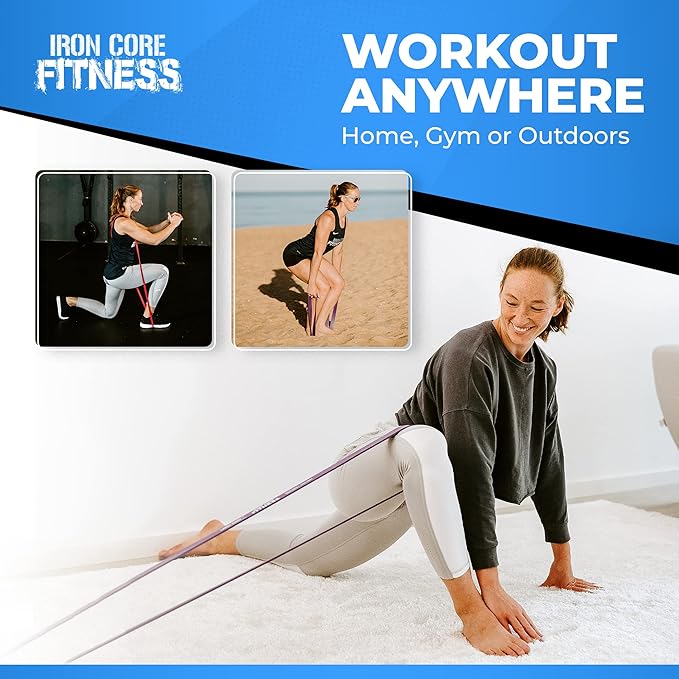 Pull Up Assistance Resistance Bands - Long Loop Power Bands for Men and Women - Strength Power Flexibility Training at Home & Gym - Ebooks & Workout Chart Included by Iron Core Fitness-FlexoryFit