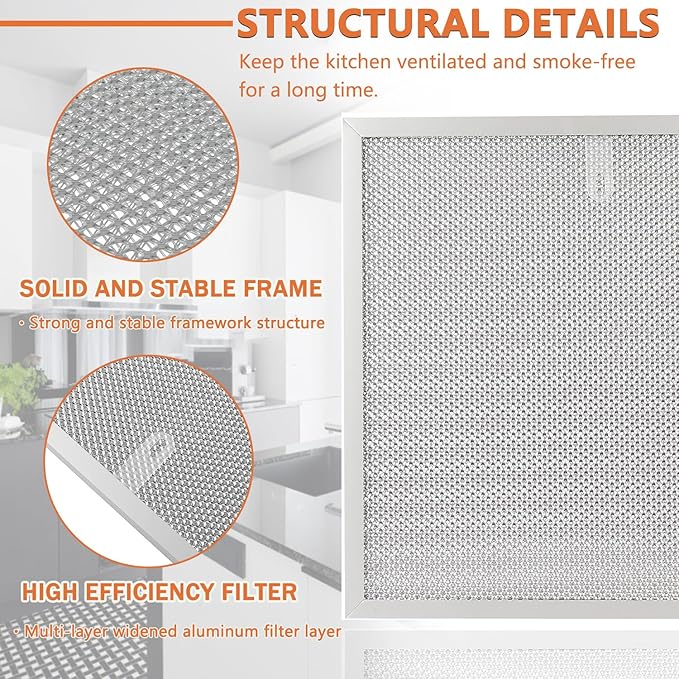 4 Pack S99010467 Range Hood Filter Replacement 5 Layer Aluminum Mesh Hood Grease Filter Fit for Broan Range Hood Filter BXT1 &Nutone AR1 series 99010467
