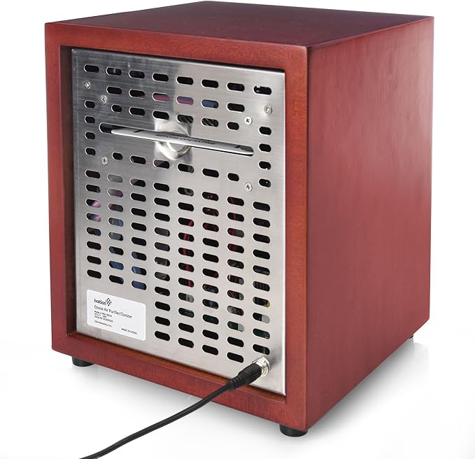 Ivation Ozone Generator Air Purifier, Ionizer & Deodorizer -Purifies Up to 3,500 Sq/Ft -Great for Dust, Pollen, Pets, Smoke & More Cherry