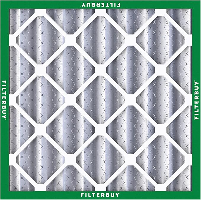 Filterbuy 20x20x4 Air Filter MERV 8 (MPR 700) Dust Defense Replacement (2-Pack), Electrostatic Pleated HVAC AC Furnace Filters, Made in USA (Actual Size: 19.50 x 19.50 x 3.63)