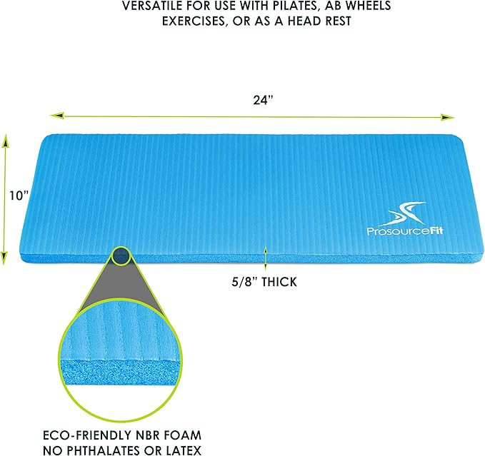 ProsourceFit Extra Thick Yoga Knee Pad and Elbow Cushion 15mm (5/8”) Fits Standard Mats for Pain Free Joints in Yoga, Pilates, Floor Workouts-FlexoryFit