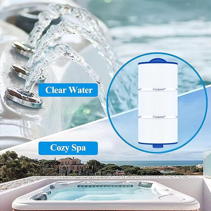 Cryspool® 08009 Spa Filter Compatible with 2540-381, J-200 Series Hot Tubs from 2007 Onwards, PSD95-F2L, 8CH-102, FC-2781, 95 Sq. Ft Hot Tub Filter Cartridge, 1 Pack