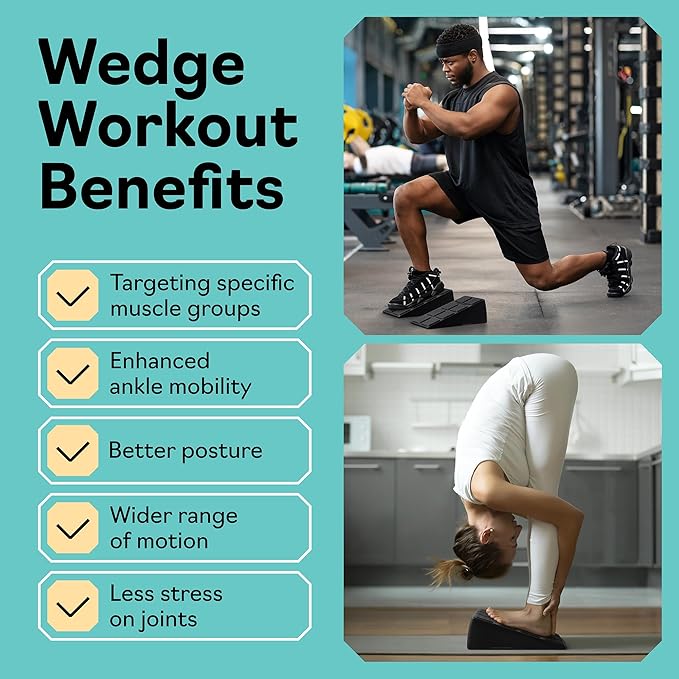 Squat Wedge - Squat Wedge Block 520 LBS Weight Capacity - Slant Board for Calf Stretching - Calf Stretcher Slant Board - yoga blocks-FlexoryFit