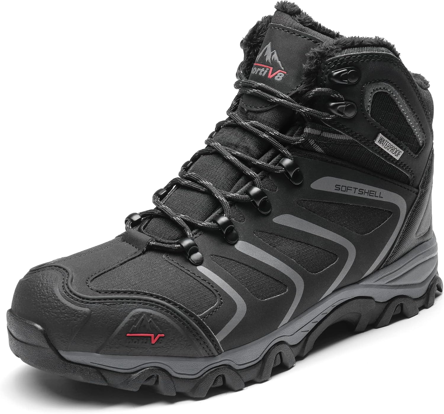 NORTIV 8 Men's Ankle High Waterproof Hiking Boots Outdoor Lightweight Shoes Trekking Trails Armadillo