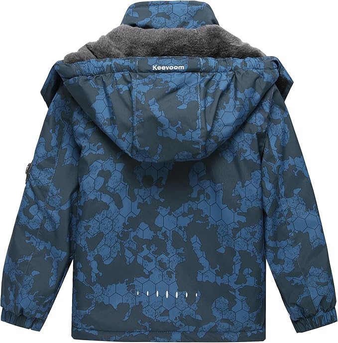 Keevoom Boys Winter Coat Ski Jacket Windproof Kids Snowboard Warm Fleece Snow Coat Waterproof Outdoor Hooded Ski Coats-FlexoryFit
