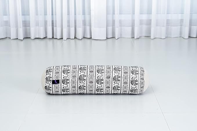 Leewadee Small Yoga Bolster – Shape-Retaining Cervical Neck Roll, Tube Pillow for Comfortable Reading, Kapok Filling, 22 x 6 x 6 inches-FlexoryFit