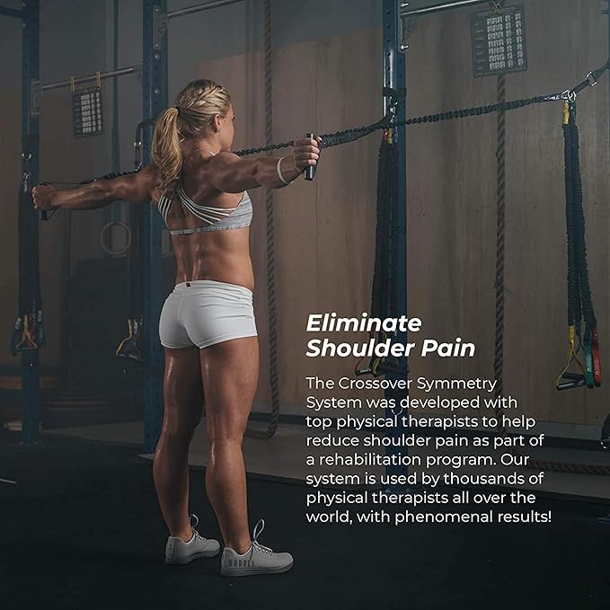 Crossover Symmetry Shoulder System Includes Two Sets of Resistance Bands Attachments Training Guide Exercise Chart Online Workouts for Home Fitness Rehab Rotator Cuff Exercises-FlexoryFit