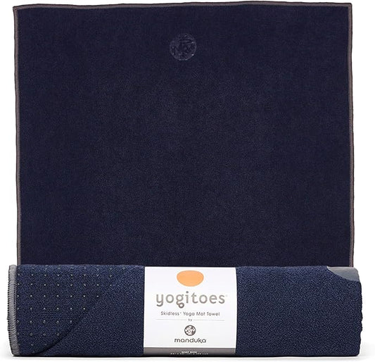 Manduka Yogitoes Yoga Towel – Rubber Grip Dots Non-Slip Bottom, Quick Dry Fitness Towel for Hot Yoga, Pilates, Exercise-FlexoryFit
