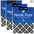 Nordic Pure 20x20x2 Furnace Air Filters MERV 12 Pleated Plus Carbon 3 Pack by NordicPure