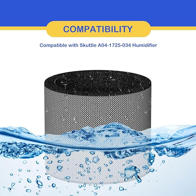 A04-1725-034 Humidifier Evaporator Pad Filter Replacement Compatible with Skuttle A04-1725-034 Humidifier, A04-1725-034 Water Panel, No Clips 3 Pack