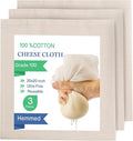 Cheesecloth | Nut Milk Bag, Fine Mesh Filter, Reusable Straining| Grade 100 | Cotton Unbleached Butter Muslin cloth for Cooking, Yogurt, Juicing| Cheese Cloth for Crafts|3 Pack 20"x20"
