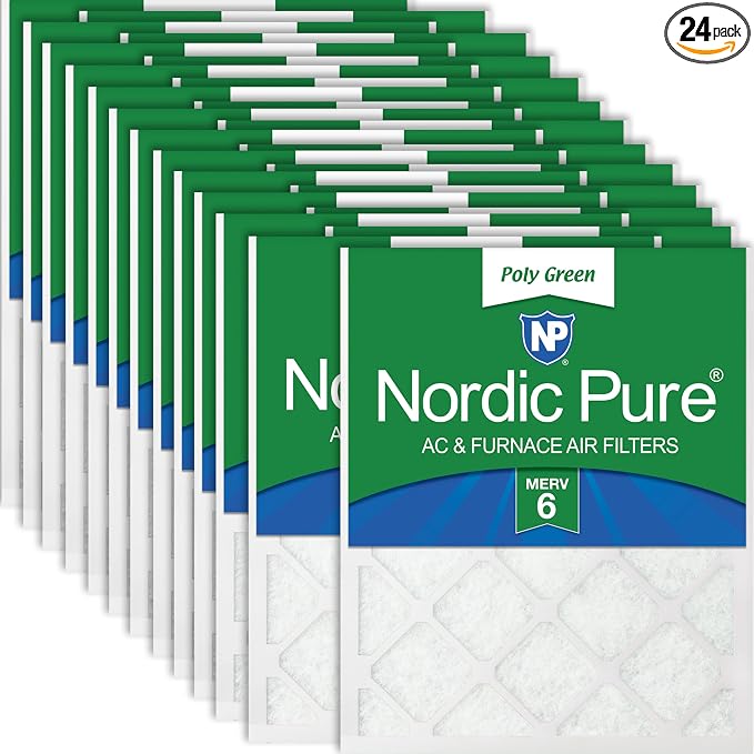 Nordic Pure 20x20x1 Poly Green MERV 6 AC Furnace Air Filters – Reduces Dust by NordicPure