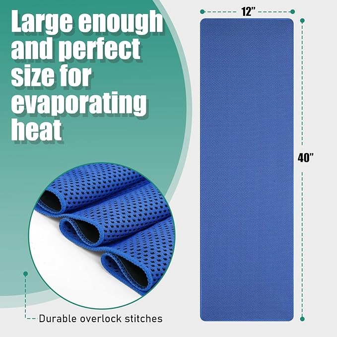 Cooling Towels Pack of 30, 40"*12" Neck Cool Towel Bulk, Cold Towels for Neck and Face, Cooling Rags Sports Towel for Hot Weather, Running, Soccer, Yoga, Gym, Golf-FlexoryFit