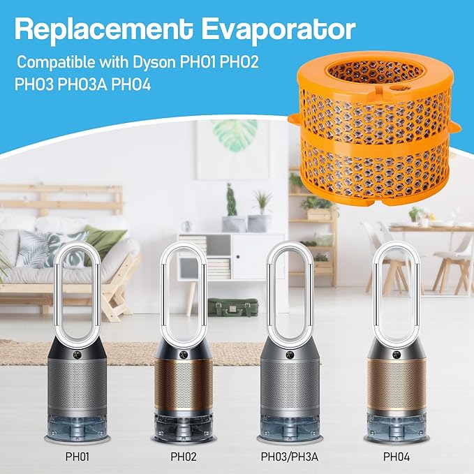 Air Purifier Carbon Fiber Evaporator Filter Replacement for Dyson PH01 PH02 PH03 PH04 PH3A, Accessory Replacement Humidifier Filters for Dyson Purifiers, 2 Pack