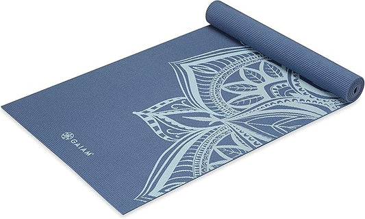 Gaiam Yoga Mat - Premium 5mm Print Thick Non Slip Exercise & Fitness Mat for All Types of Yoga, Pilates & Floor Workouts (68" x 24" x 5mm)-FlexoryFit