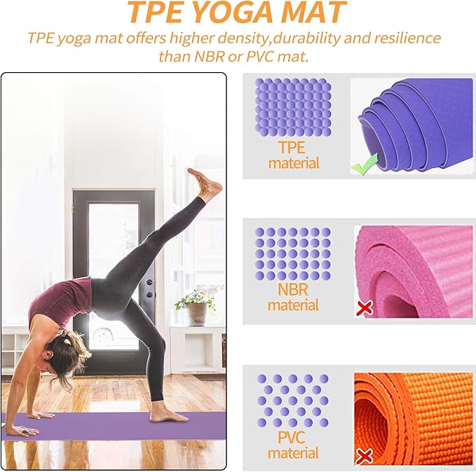 Yoga Starter Kit - 11-Piece Set with Yoga Blocks, Strap, Ball, Mat, Carrying Strap, Net Bag, Cooling Towel-FlexoryFit