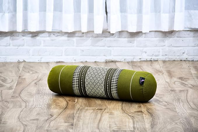 Leewadee Small Yoga Bolster – Shape-Retaining Cervical Neck Roll, Tube Pillow for Comfortable Reading, Kapok Filling, 22 x 6 x 6 inches-FlexoryFit