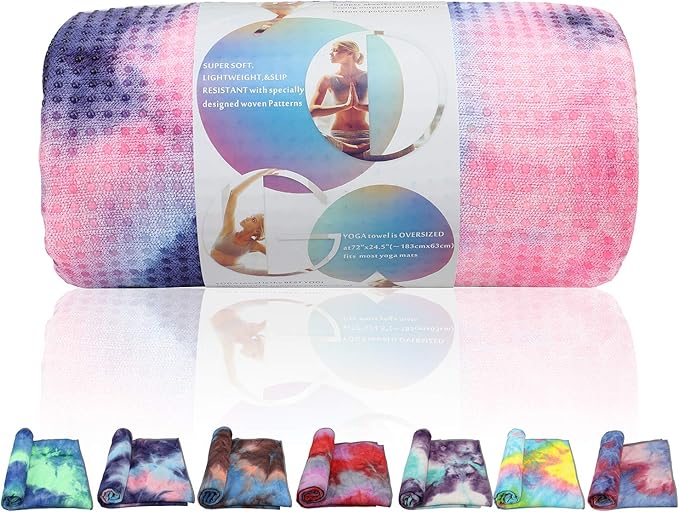 Yoga Towels , Non Slip Hot Yoga Towel Skidless Waffle Texture, 100% Absorbent Odorless Microfiber Yoga Blanket, Standard Sized 24 inchx1-FlexoryFit