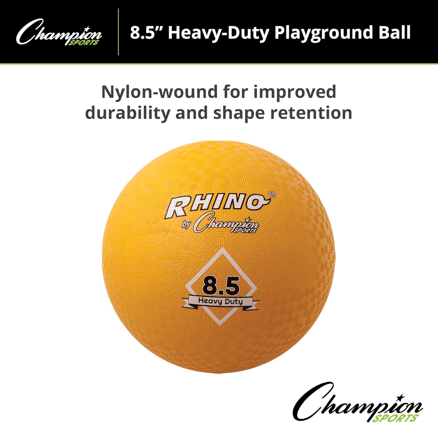 Champion Sports Playground Balls – Single Balls & Sets, Multiple Colors, Durable Nylon-Wound Construction for Kickball & Indoor/Outdoor Play