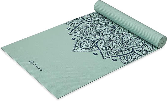 Gaiam Yoga Mat - Premium 5mm Print Thick Non Slip Exercise & Fitness Mat for All Types of Yoga, Pilates & Floor Workouts (68" x 24" x 5mm)-FlexoryFit