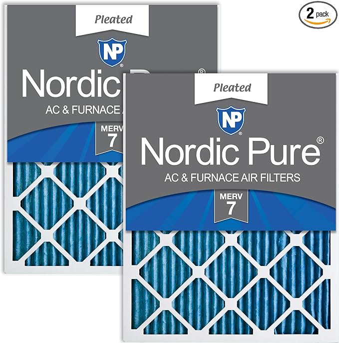 Nordic Pure 18x20x1 Pleated MERV 7 Air Filters 2 Pack by NordicPure