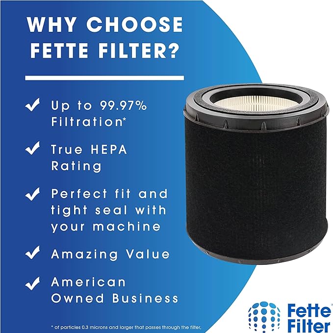 Fette Filter - FLT4700 True HEPA Filter M Replacement Compatible with GermGuardian Air Purifier Models AC4700 AC4700BDLX AC4700DLX AC4711W AC4625 AC4625BDLX includes 2 filters.