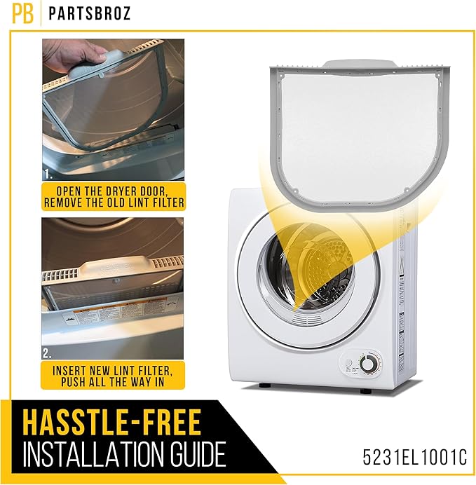 PartsBroz 5231EL1001C Dryer Lint Trap Filter Screen for LG Dryer Lint Filter Replacement, Kenmore Elite Dryer Parts DLE1101W DLE1501W DLE4970W DLE5001W DLE7300WE DLEX5170W DLE4870W DLE7100W DLEX5680W