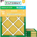 Filterbuy 18x24x1 Air Filter MERV 11 (MPR 1200) Allergen Defense Replacement (4-Pack), Electrostatic Pleated HVAC AC Furnace Filters, Made in USA (Actual Size: 17.38 x 23.38 x 0.75)