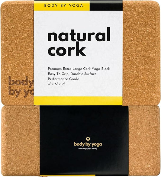 Premium Cork Yoga Blocks - Extra Large Yoga Block 2-Pack or Extra Tall 1-Pack for Inflexible Yogis | Natural, High-Density Cork for Superior Support & Stability | Optional Yoga Strap & Gift Box-FlexoryFit