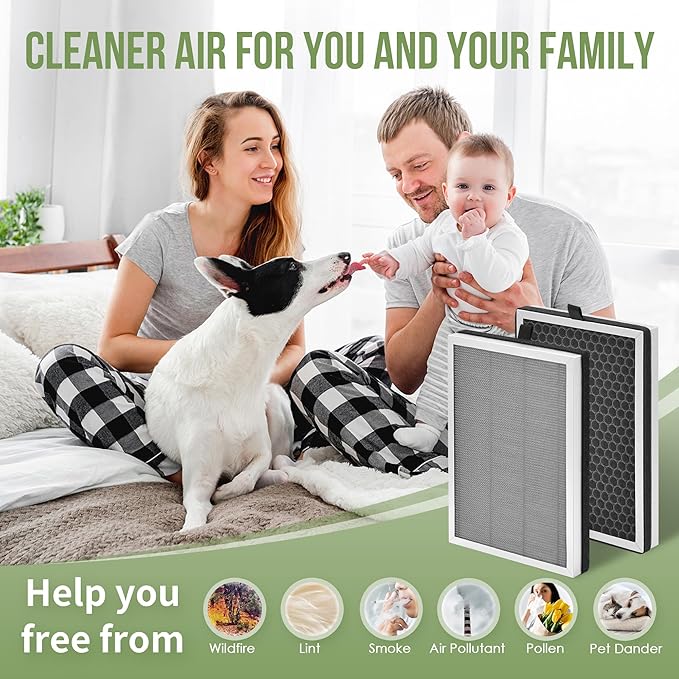 JF 260 Replacement Filter Compatible with Jafanda Air Puri-fier Filter JF260, 3-Stage Filtration with H13 HEPA and Activate Carbon, Fit for Part# JF260-RF, 4-Pack