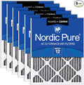 Nordic Pure 16x25x1 Furnace Air Filters MERV 12 Pleated Plus Carbon 6 Pack by NordicPure