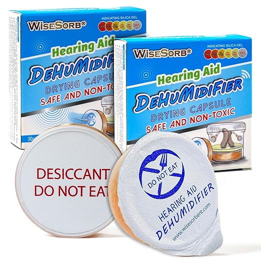 5 Packs 30 Gram Desiccant Canisters, Indicating Silica Gel Capsules, Desiccant Moisture Absorbers for Storage, Food Safe Humidity Absorbers