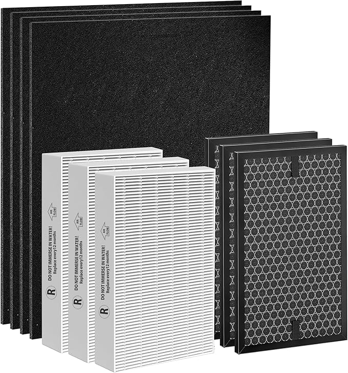 HPA5300B Replacement Filter Compatible with Honeywell Air Purifiers HPA5300B HPA5350 HPA3300, 3 R HEPA, 3 S Carbon and 4 A Pre-Filter, Part# HRF-R3, HRFSC1, HRF-A300 & HRF-ARVP300
