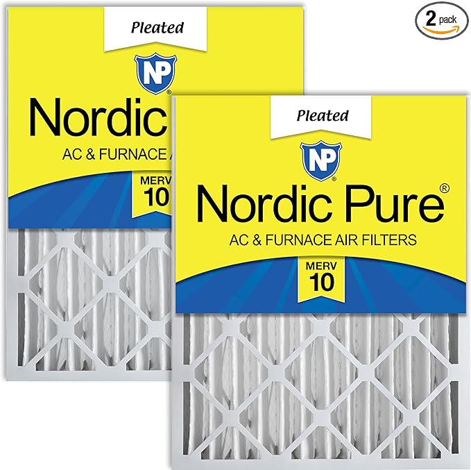 Nordic Pure 20x24x4 (19_3/8 x 23_3/8 x 3_5/8) Pleated MERV 10 Air Filters 2 Pack