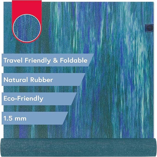 Manduka eKO SuperLite Yoga Mat - 1.5mm Natural Rubber | Foldable & Travel Friendly | Soft Textured Surface | Eco-friendly-FlexoryFit