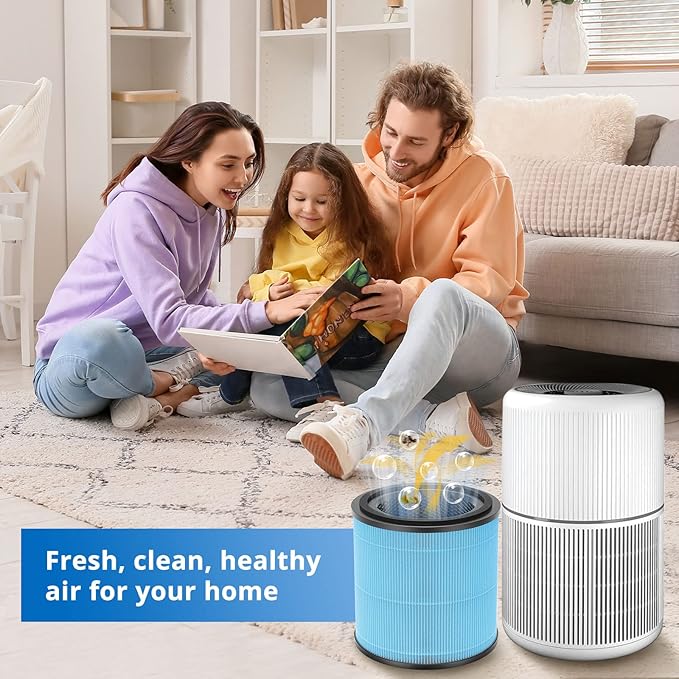 2 Pack AP0601 Filters Compatible with AIRTOK AP0601 Air Purifier 4-IN-1 HEPA Filter for Smoke Dust Odors Pollen Pet Dander Quiet 99.9% Removal to 0.3 Microns for Home Bedroom