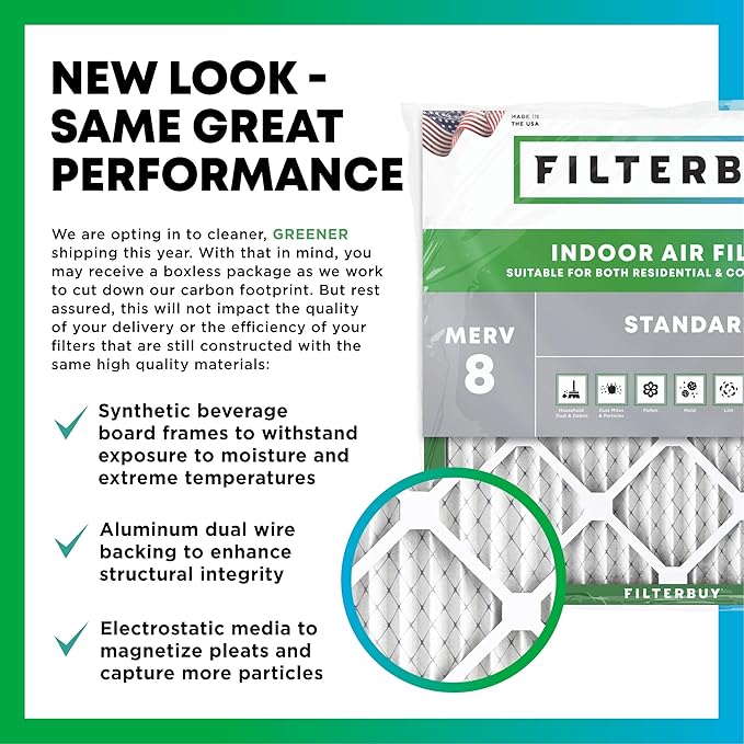 Filterbuy 19.75x21.5x1 Air Filter MERV 8 Essential Dust & Allergy Defense - Image 3