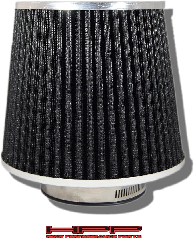 Cold Air Intake Black 2.5" / 63.5 mm Inlet Reusable Quality Universal Clamp On Cone Replacement Dry Air Filter