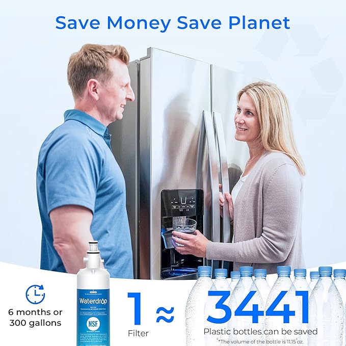 Waterdrop Replacement for GE® RPWFE®, RPWF (Built-in CHIP) Refrigerator Water Filter, Compatible with GFE28GYNFS, GFE28GELDS, PFE28KELDS, PFE28KYNFS, GFD28GELDS, PWE23KELDS, 2 Filters