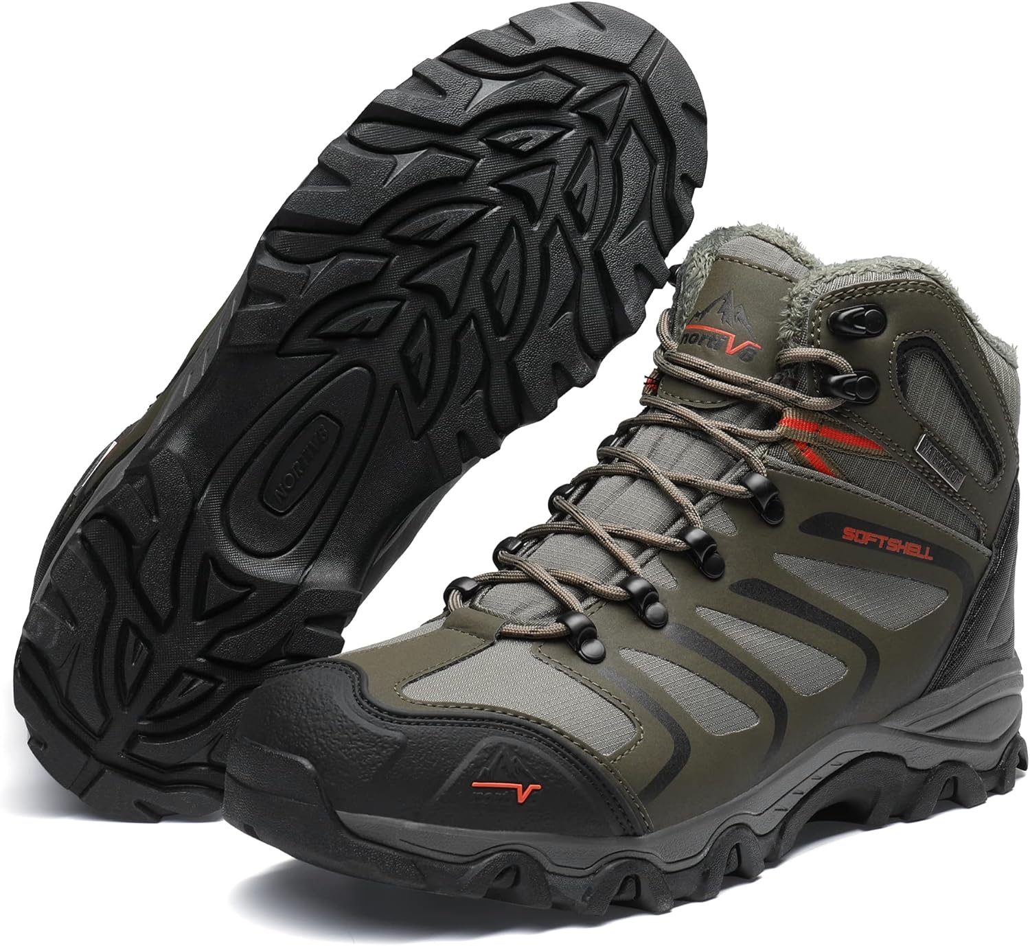 NORTIV 8 Men's Ankle High Waterproof Hiking Boots Outdoor Lightweight Shoes Trekking Trails Armadillo