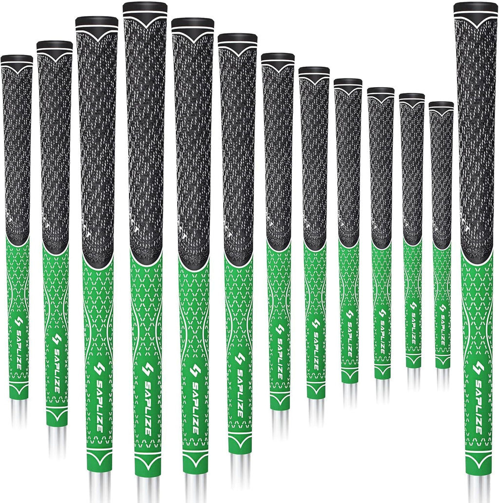 SAPLIZE Hybrid Golf Grips (CL07) - Set of 13, Innovative Design, Cross Corded Rubber Technology, Options of 8 Colors, Standard/Midsize, Basic/Deluxe Kit for Choice, Multicompound Golf Club Grips