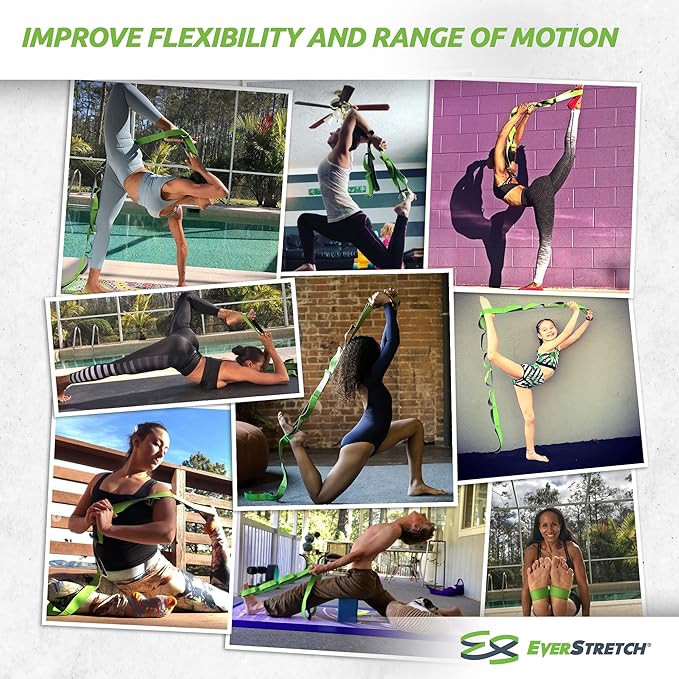 EverStretch Non-Elastic Stretching Strap with Loops - Move Freely with This Looped Stretch Strap Premium Stretch Band for Sports, Physical Therapy and Recovery from Knee Replacement Surgery.-FlexoryFit