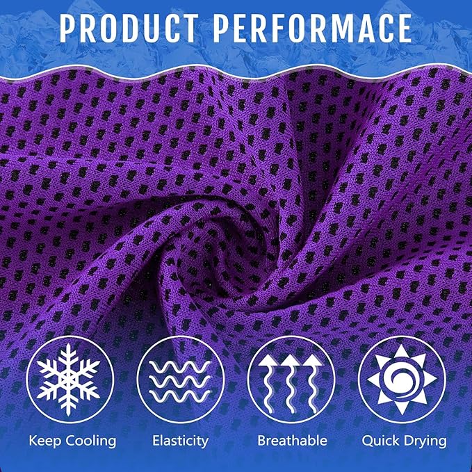 Hosuly 30 Pack Cooling Towels, 40"x12" Ice Breathable Soft Chilly Sweat Rag Microfiber Workout Rags for Gym Cooling Towels for Neck and Face for Yoga Golf Sport Running-FlexoryFit