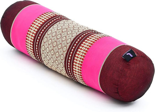 Leewadee Small Yoga Bolster – Shape-Retaining Cervical Neck Roll, Tube Pillow for Comfortable Reading, Kapok Filling, 22 x 6 x 6 inches-FlexoryFit